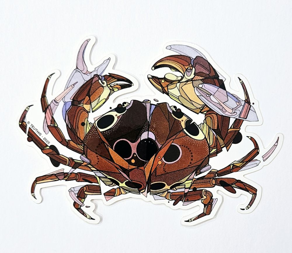 STICKER CRABE À TACHES ROUGES